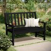 Flash Furniture Ellsworth 50 All Weather Indoor/Outdoor Recycled HDPE Bench with Contoured Seat in Black LE-HMP-2035-12-BLK-GG